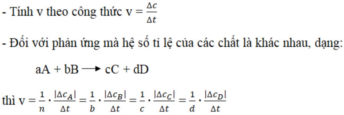 cách tính tốc độ phản ứng hóa học chi tiết