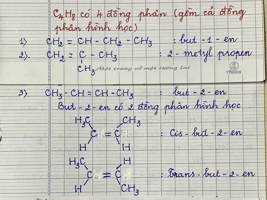 công thức cấu tạo của C4H8