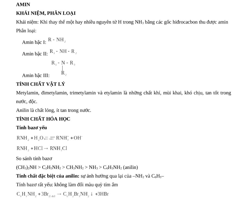 tính chất vật lý và hóa học của trimetylamin